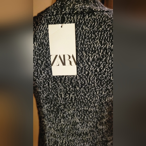 Zara Black& White Wool Blend Sweater Dress, Size Small. NWT - Picture 4 of 8